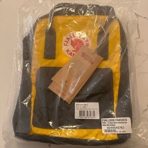 Fjallraven Navy/Yellow Mini Kanken Backpack - NWT